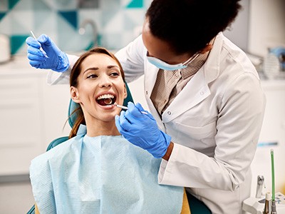 Dental patient undergoing exam