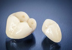 two dental crowns