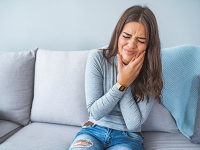 Woman with a toothache