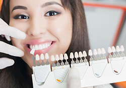 Women receiving teeth whitening